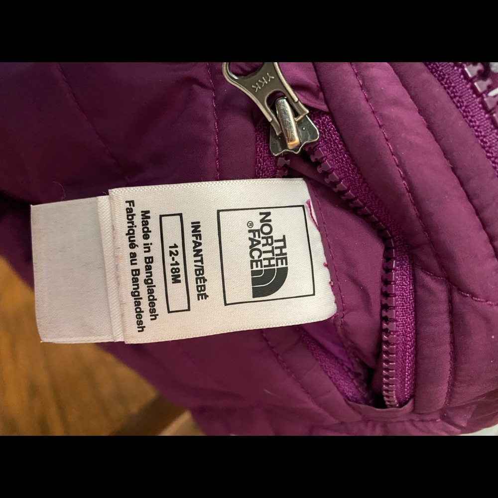 Girls TNF Reversible Puffer Coat - 12-18 months